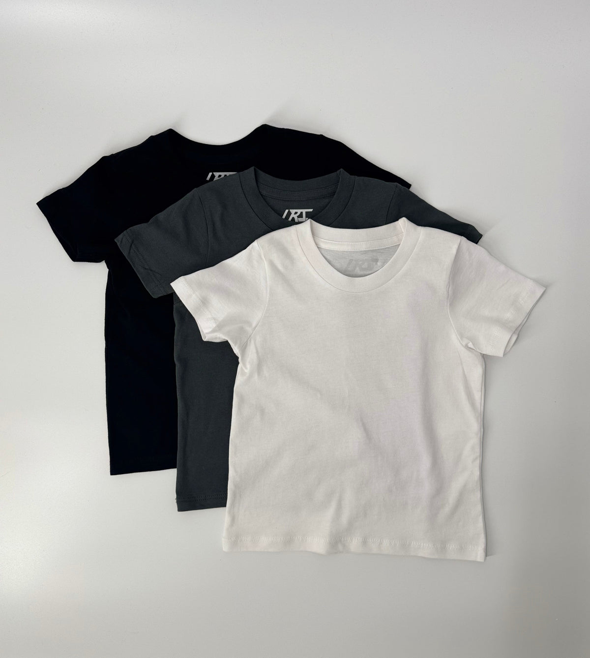 Little Rad Things 3-Pack Organic Cotton Kids Tees - Monochrome (Black, Grey, White)