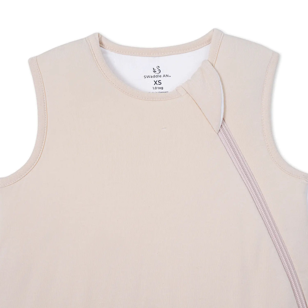 SwaddleAn Bamboo Sleep Sack 1.0 TOG - Sand, Double-Layer, OEKO-TEX Certified