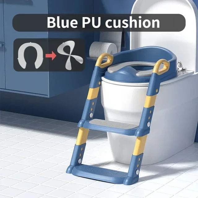 Kids Stair-Style Potty Training Toilet with Step Stool