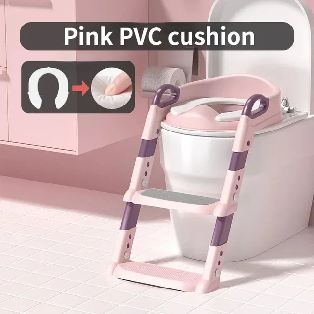 Kids Stair-Style Potty Training Toilet with Step Stool