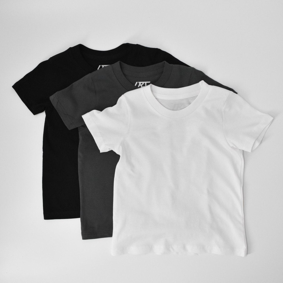 Little Rad Things 3-Pack Organic Cotton Kids Tees - Monochrome (Black, Grey, White)