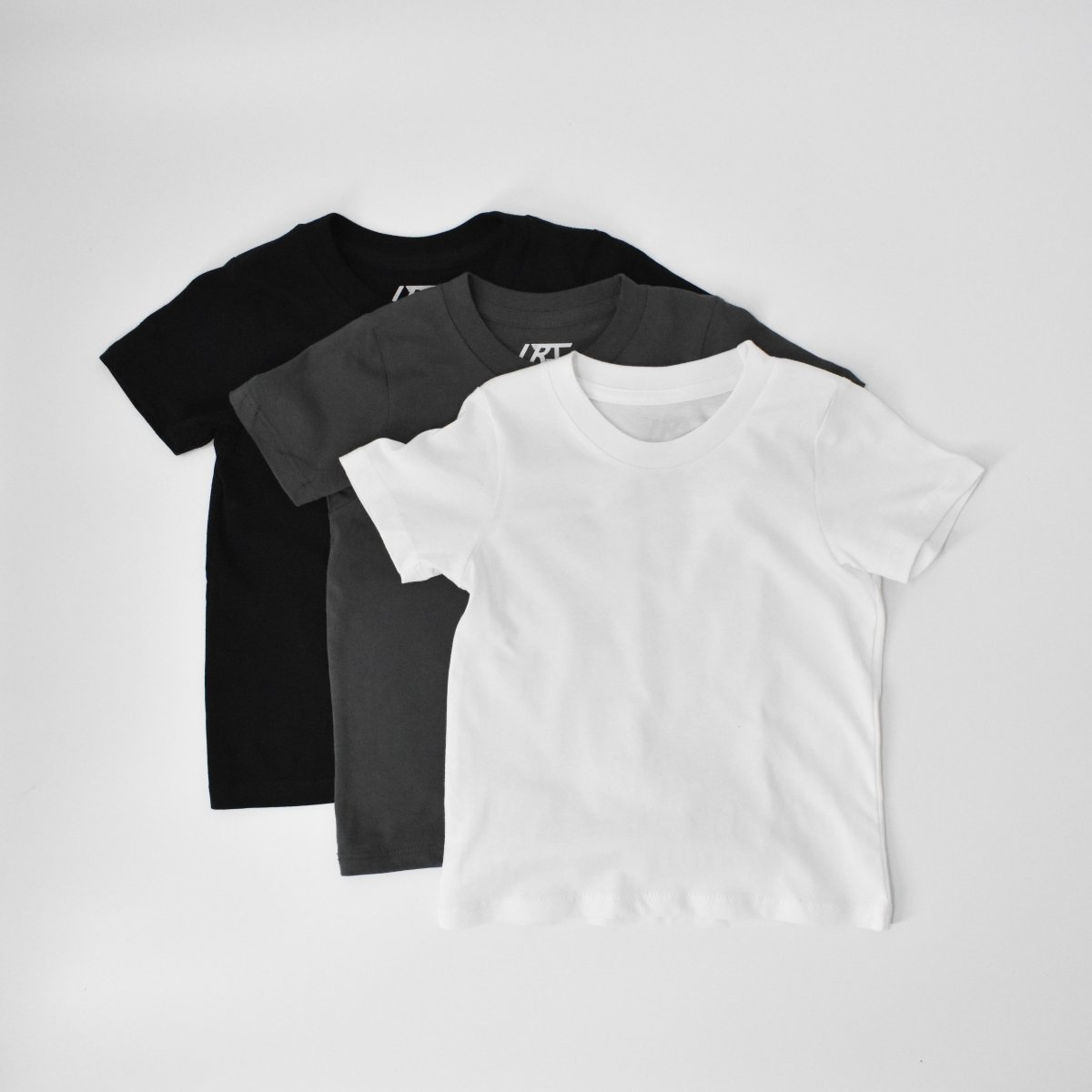 Little Rad Things 3-Pack Organic Cotton Kids Tees - Monochrome (Black, Grey, White)