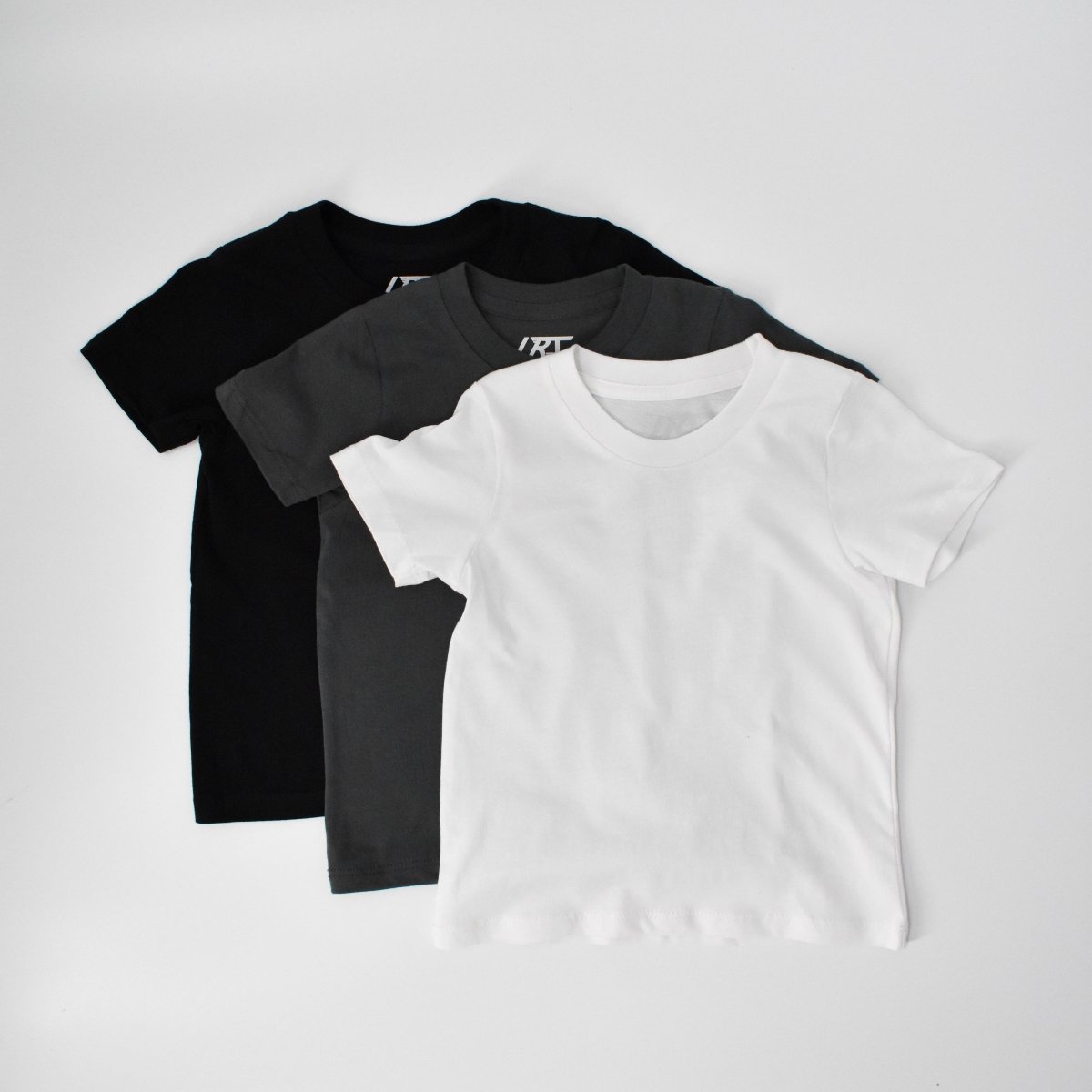 Little Rad Things 3-Pack Organic Cotton Kids Tees - Monochrome (Black, Grey, White)