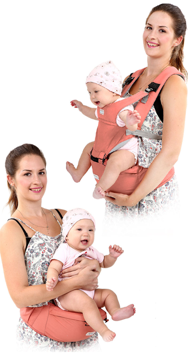 Ergonomic Multifunctional Baby Carrier with Hip Seat - 6 Colors, Ages 3-36 Months, Up to 44 lbs