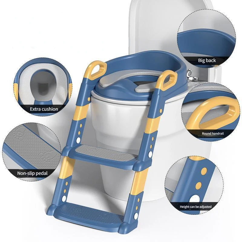 Kids Stair-Style Potty Training Toilet with Step Stool