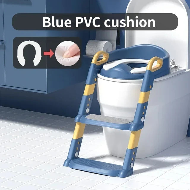 Kids Stair-Style Potty Training Toilet with Step Stool
