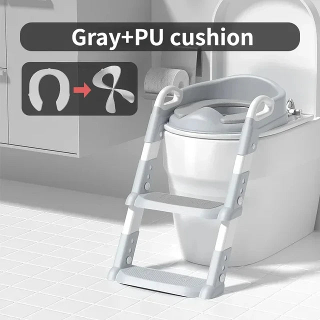 Kids Stair-Style Potty Training Toilet with Step Stool