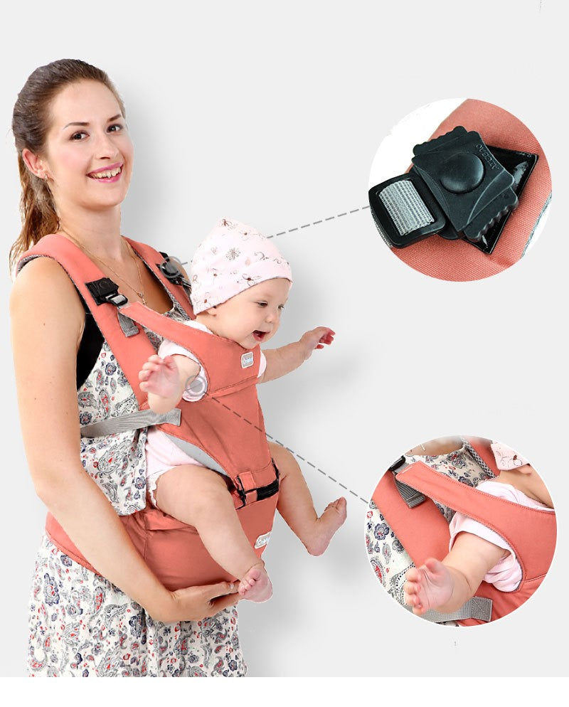Ergonomic Multifunctional Baby Carrier with Hip Seat - 6 Colors, Ages 3-36 Months, Up to 44 lbs