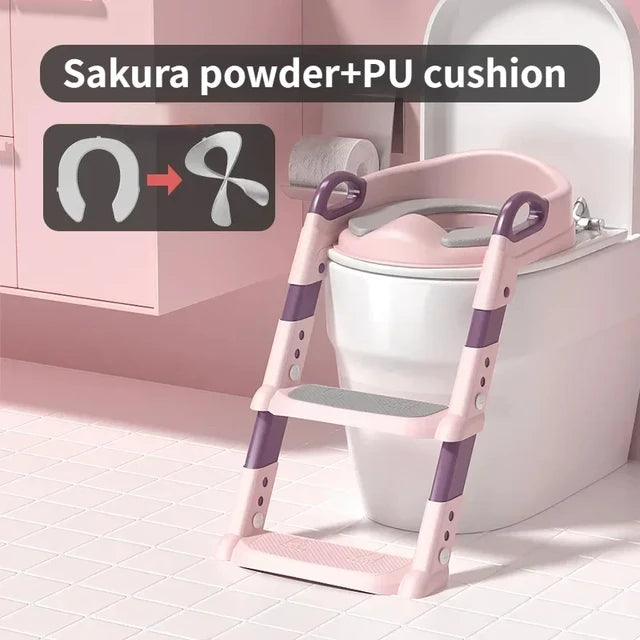 Kids Stair-Style Potty Training Toilet with Step Stool