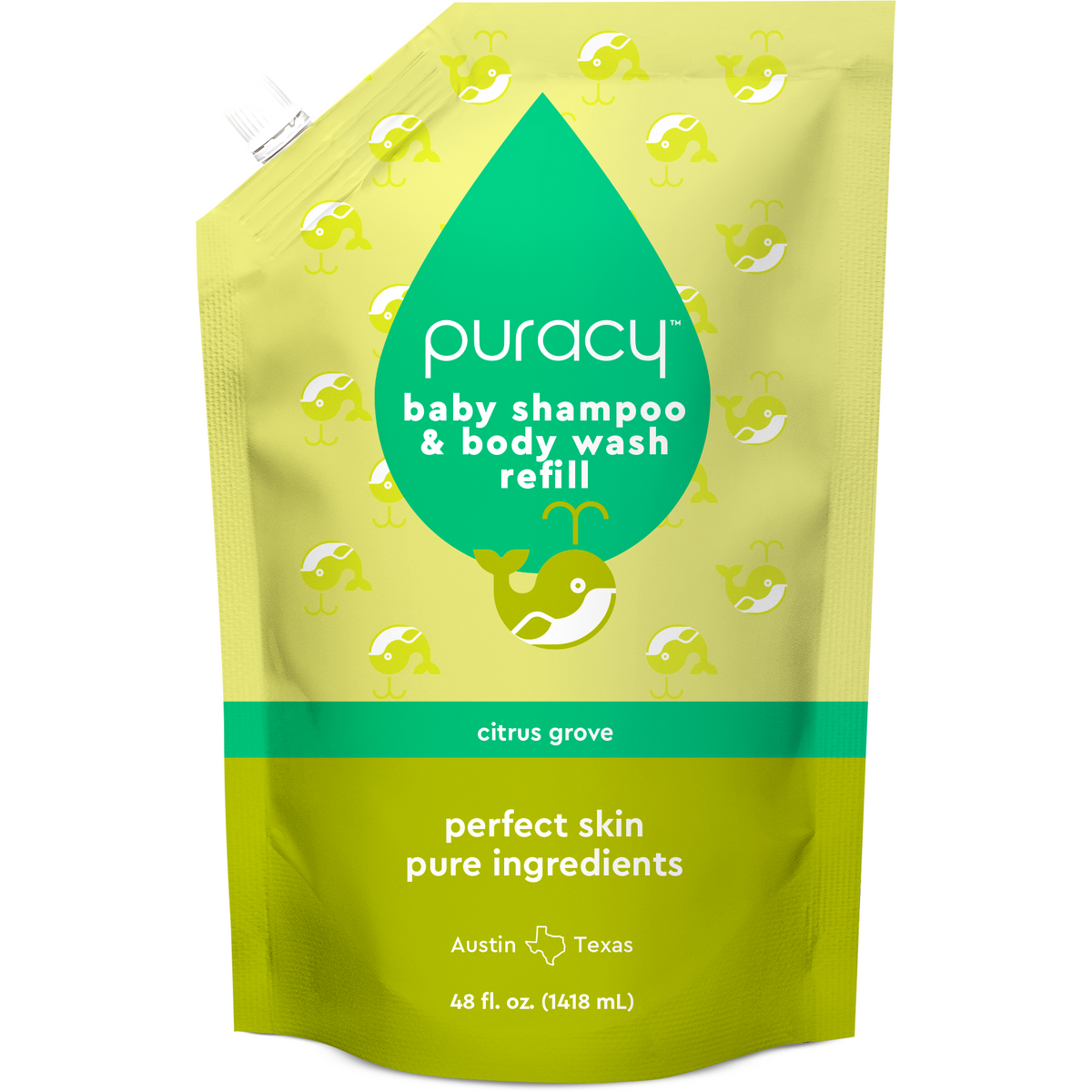 Puracy Tear-Free Baby Shampoo & Body Wash - Plant-Based, pH-Balanced for Sensitive Skin