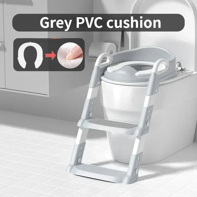 Kids Stair-Style Potty Training Toilet with Step Stool