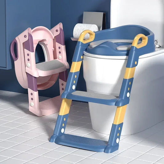 Kids Stair-Style Potty Training Toilet with Step Stool