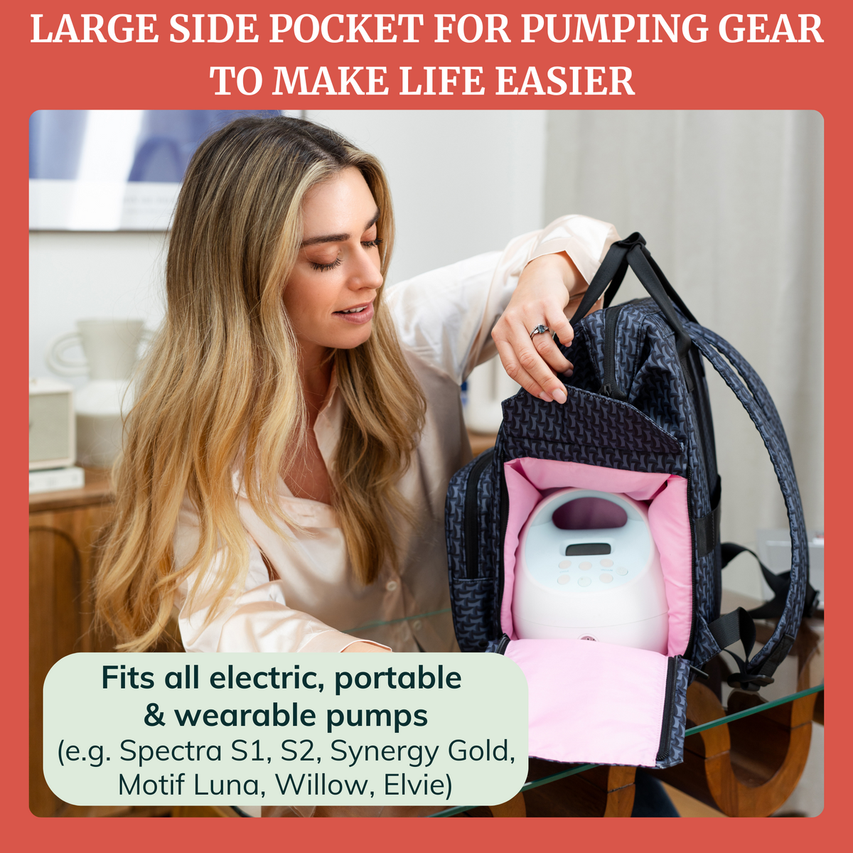 Idaho Jones Chertsey Breast Pump Bag Backpack - Hands-Free, Fits Large Pumps