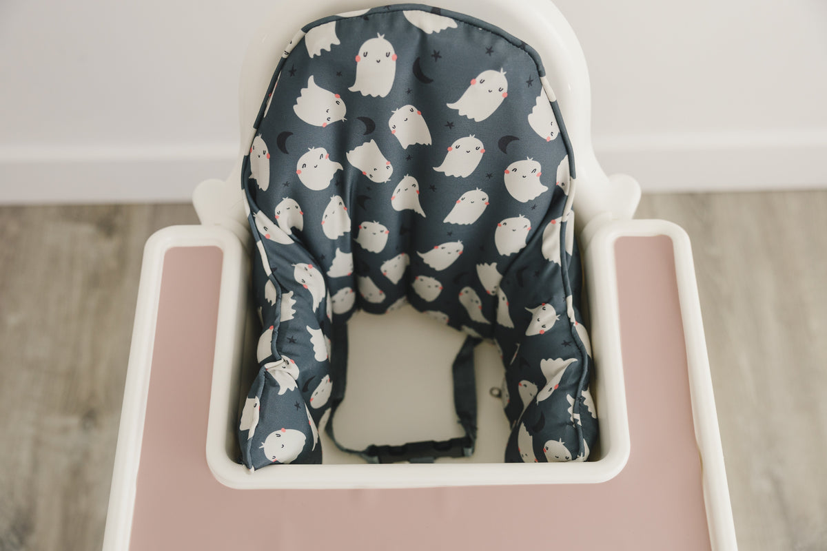 Black Ghost Print Antilop Highchair Cushion Cover