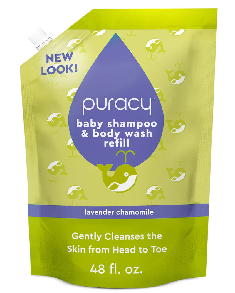 Puracy Tear-Free Baby Shampoo & Body Wash - Plant-Based, pH-Balanced for Sensitive Skin