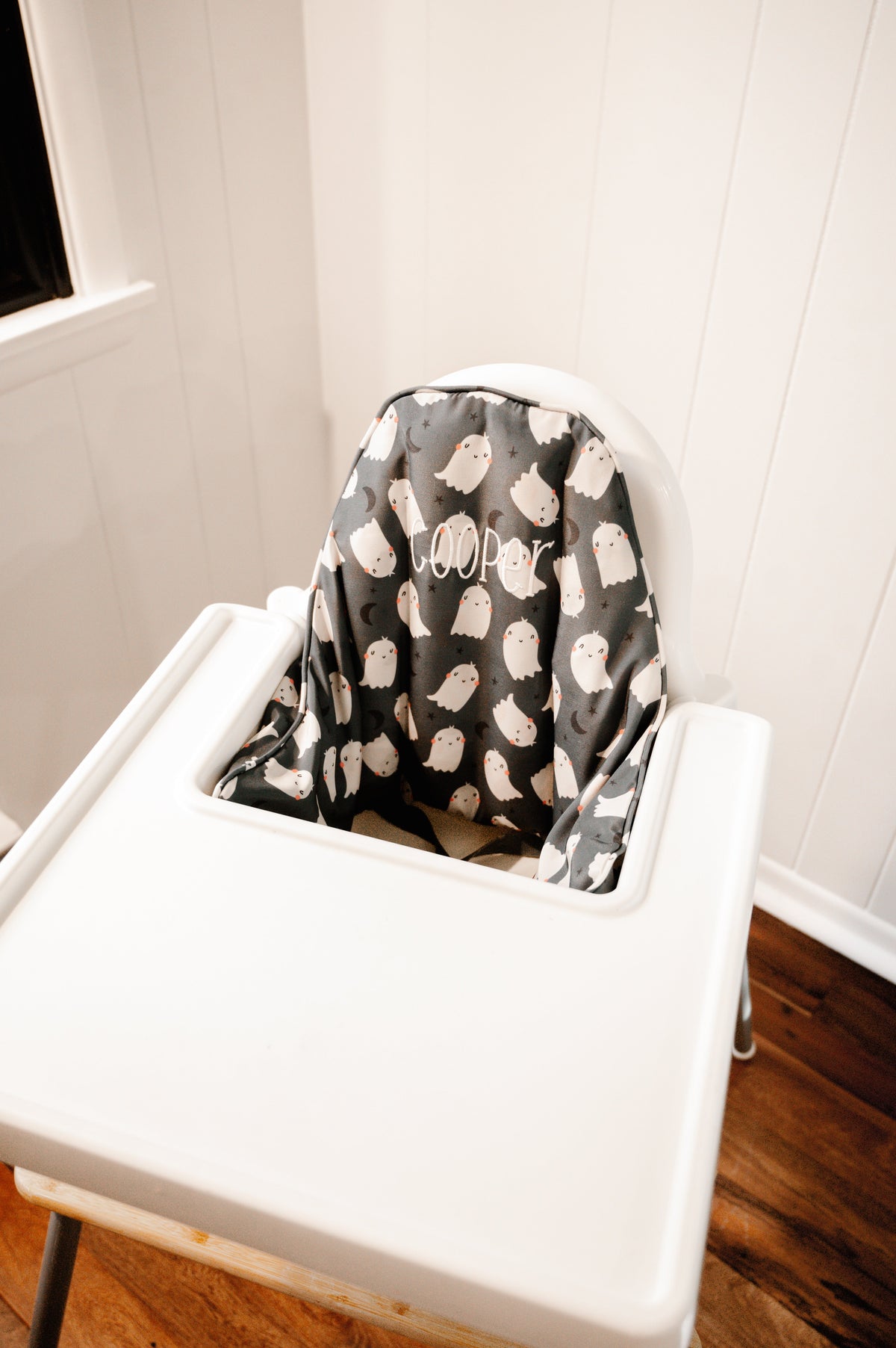 Black Ghost Print Antilop Highchair Cushion Cover