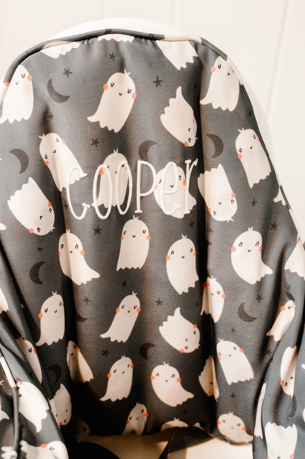 Black Ghost Print Antilop Highchair Cushion Cover