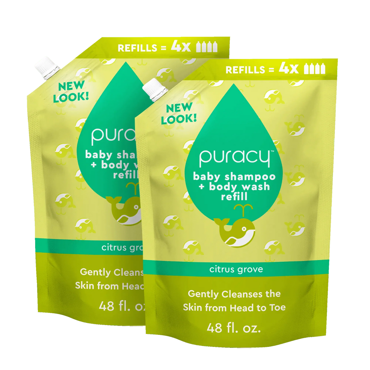 Puracy Tear-Free Baby Shampoo & Body Wash - Plant-Based, pH-Balanced for Sensitive Skin