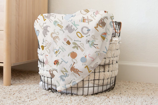 Vintage Animals Alphabet Blanket