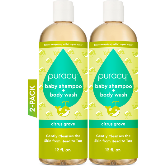 Puracy Tear-Free Baby Shampoo & Body Wash - Plant-Based, pH-Balanced for Sensitive Skin