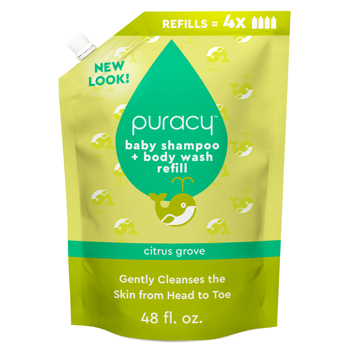 Puracy Tear-Free Baby Shampoo & Body Wash - Plant-Based, pH-Balanced for Sensitive Skin