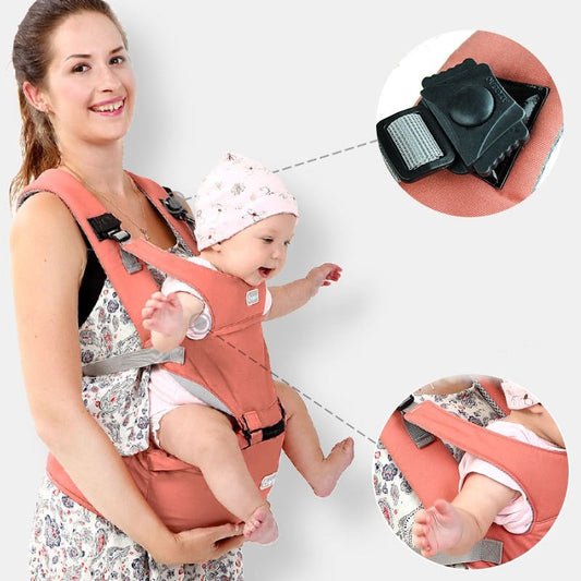 Ergonomic Multifunctional Baby Carrier with Hip Seat - 6 Colors, Ages 3-36 Months, Up to 44 lbs